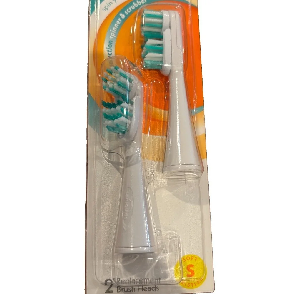 Spinbrush Pro White Replacement Brush Heads 2 Heads SOFT New In Package